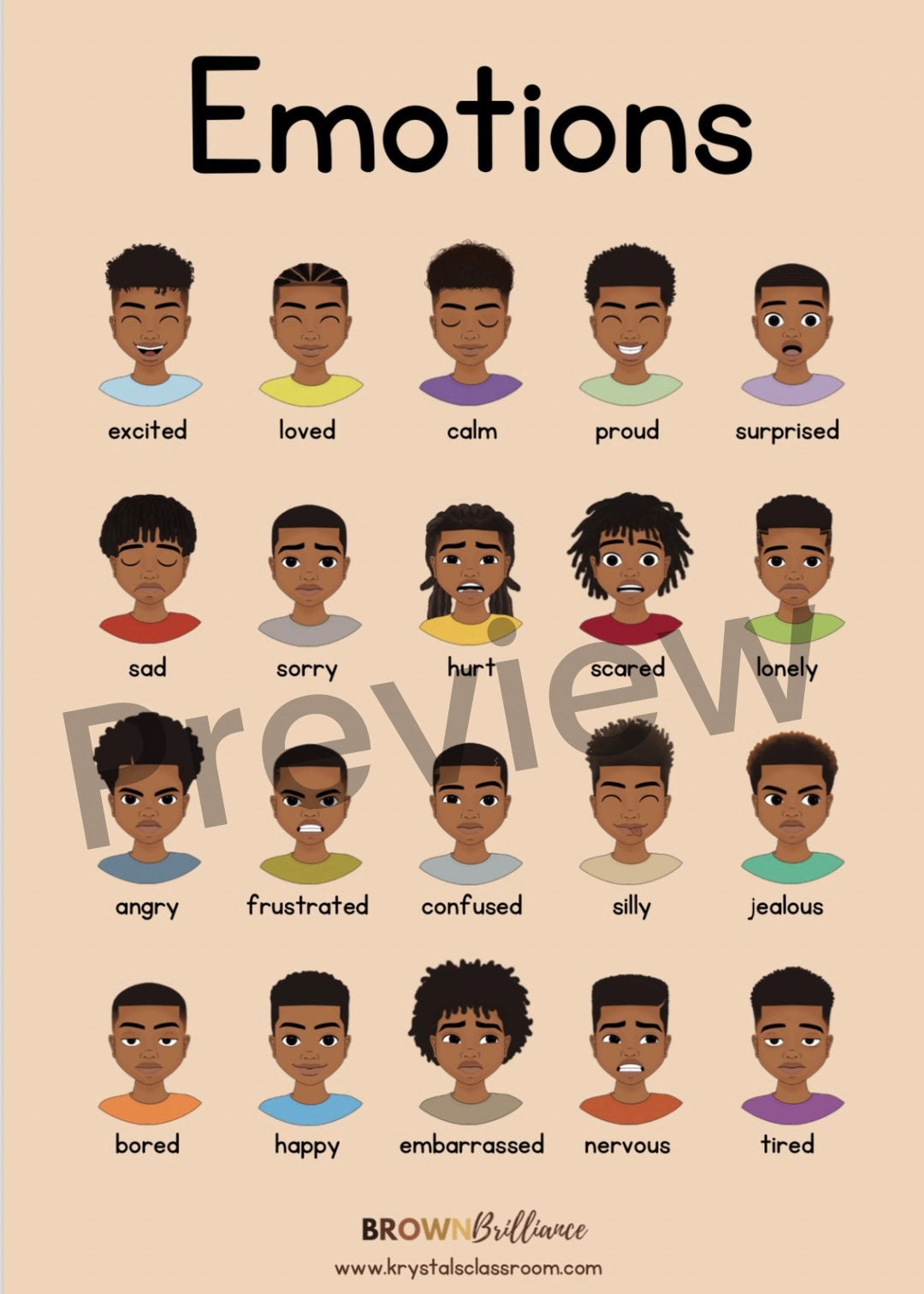His Emotions Poster 8x10